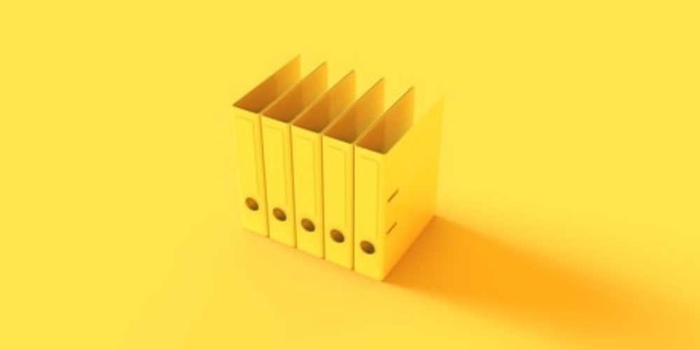 Yellow Office Ring Binders 3d illustration 3d render